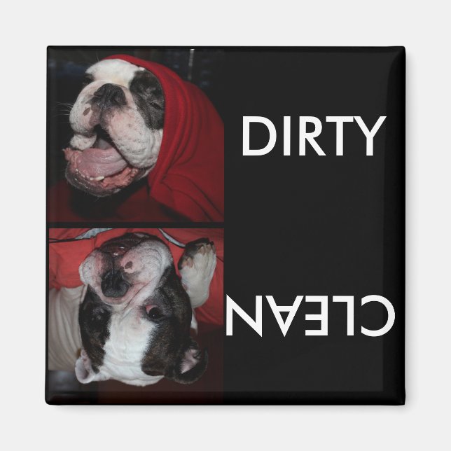 Custom Pet Dishwasher Clean or Dirty Magnet (Front)