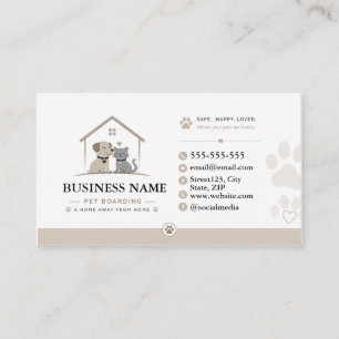 Custom Pet Dog & Cat Boarding Business Card