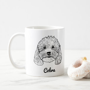 Custom Pet Dog Hand Drawing  Coffee Mug