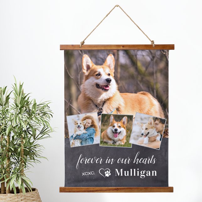 Custom Pet Dog Memorial Sympathy Keepsake 4 Photo  Hanging Tapestry (Creator Uploaded)