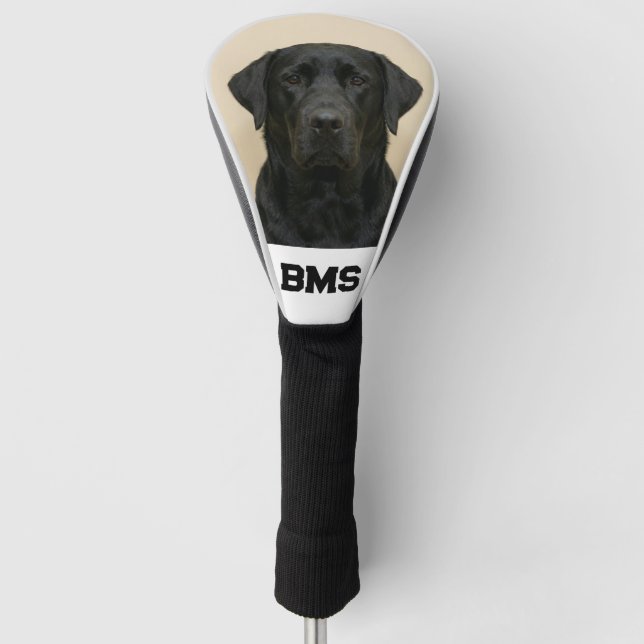 Custom Pet Dog Photo Black Labrador Personalized Golf Head Cover (Front)