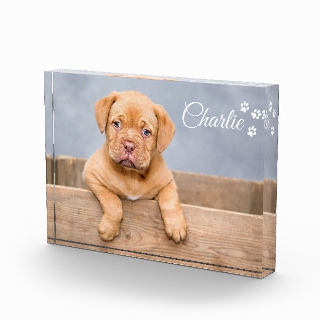 Custom pet dog photo personalize text block (Right)