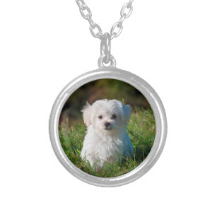 Custom Pet Dog Photo Silver Plated Necklace