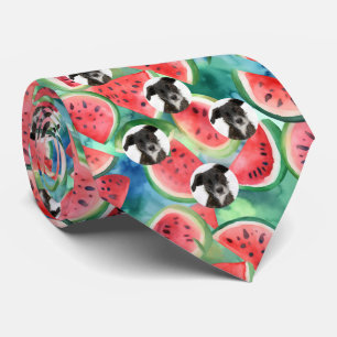 Custom Pet Dog Photo Watermelon Pattern Summer Tie