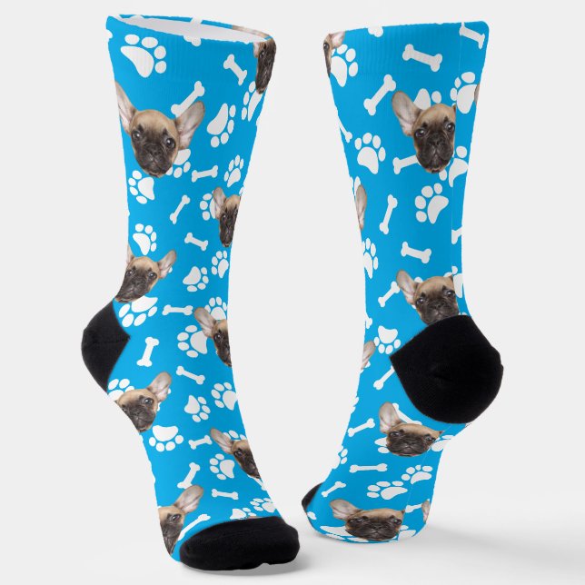 Custom Pet Face Socks Personalized Dog Lover Socks (Angled)