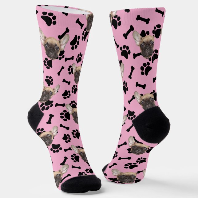 Custom Pet Face Socks Personalized Dog Lover Socks (Angled)