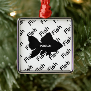 Custom Pet Fish Silhouette Metal Ornament