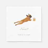 Custom Pet French Bulldog Wedding Napkins