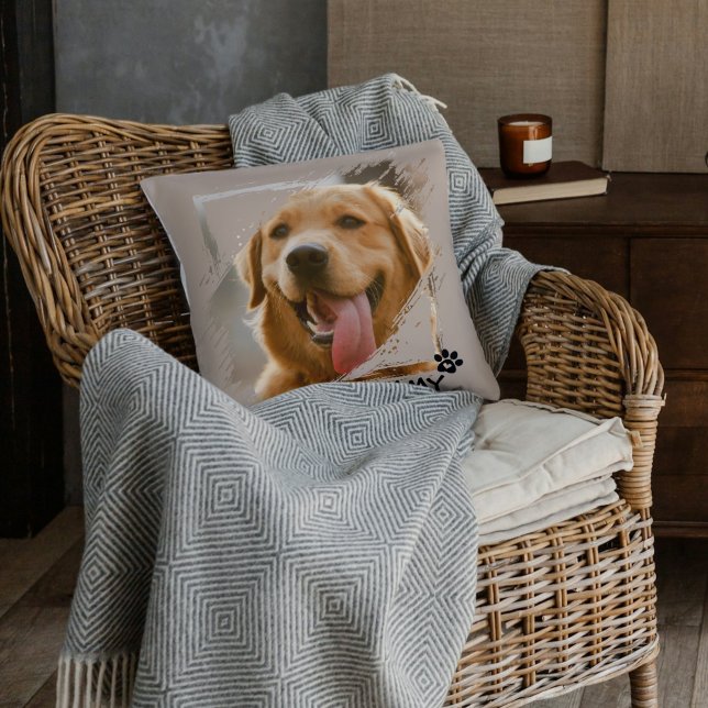 Custom Pet Friends Photo & Name Throw Pillow Gift (Custom Pet Friends Photo & Name Throw Pillow Gift)