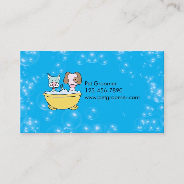 Custom Pet Groomer Appointment Card (Front)