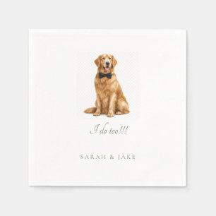 Custom Pet in Wedding Bow Tie Wedding Napkins