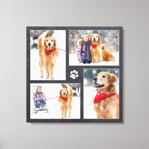 Custom Pet Lover Paw Print Dog Photo Collage