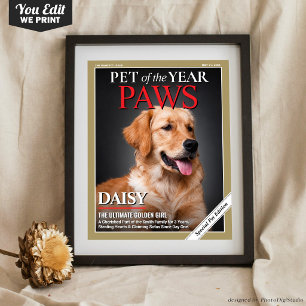 Custom Pet Magazine Cover, Gift for Pet Parent Dog Poster