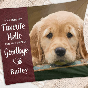 Custom Pet Memorial Favourite Hello Poem Dog Photo Fleece Blanket