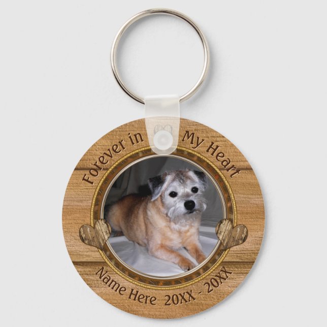 Custom Pet Memorial Keychains Your Photo and Text (Front)