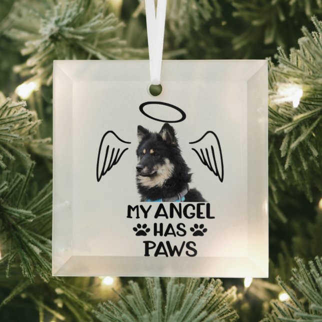 Custom Pet Memorial Ornament My Angel Has Wings (Insitu)