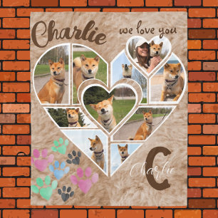 Custom Pet Memorial Personalized Photo and Quote Fleece Blanket