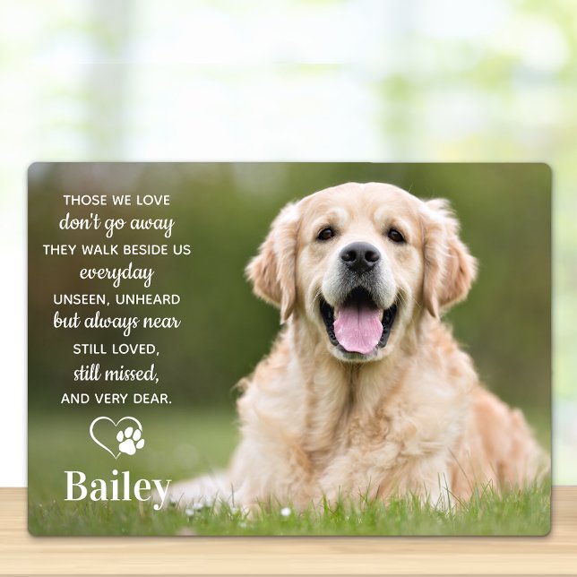 Custom Pet Memorial Pet Loss Gift Dog Photo Plaque (Creator Uploaded)