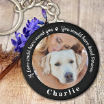 Custom Pet Memorial Pet Loss Keepsake Dog Photo Keychain<br><div class="desc">Honor your best friend with a custom photo pet memorial keychain . This unique memorial keepsake is the perfect gift for yourself, family or friends to pay tribute to your loved one. This unique dog memorial keychain features a simple black and white design with decorative script. Quote "If Love could...</div>