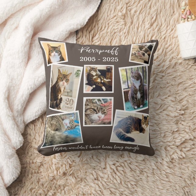 Custom Pet Memorial Photo & Quote Throw Pillow (Blanket)