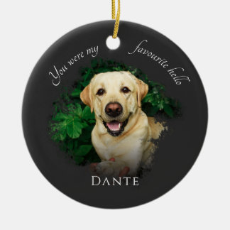 Custom Pet Memorial Photography Grey Ceramic Ornament