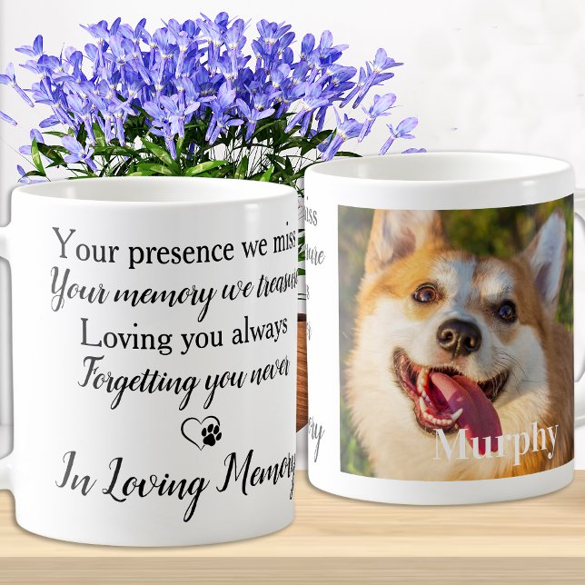 Custom Pet Memorial Poem Dog Sympathy Photo Coffee Mug (Creator Uploaded)