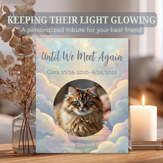 Custom Pet Memorial Rainbow Bridge Photo Plaque (Custom Rainbow Bridge pet memorial photo plaque—a personalized tribute to keep their light glowing)
