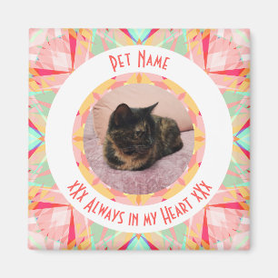 Custom Pet Memorial Red Pink Photo Quotes Magnet