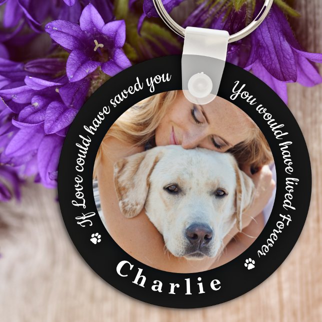 Custom Pet Memorial Sympathy 2 Dog Photo Keychain (Creator Uploaded)