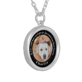 Custom Pet Memorial Sympathy Keepsake Dog Photo Silver Plated Necklace (Front Left)