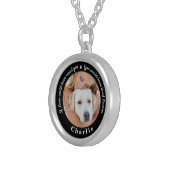 Custom Pet Memorial Sympathy Keepsake Dog Photo Silver Plated Necklace (Front Right)