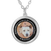 Custom Pet Memorial Sympathy Keepsake Dog Photo Silver Plated Necklace (Front)