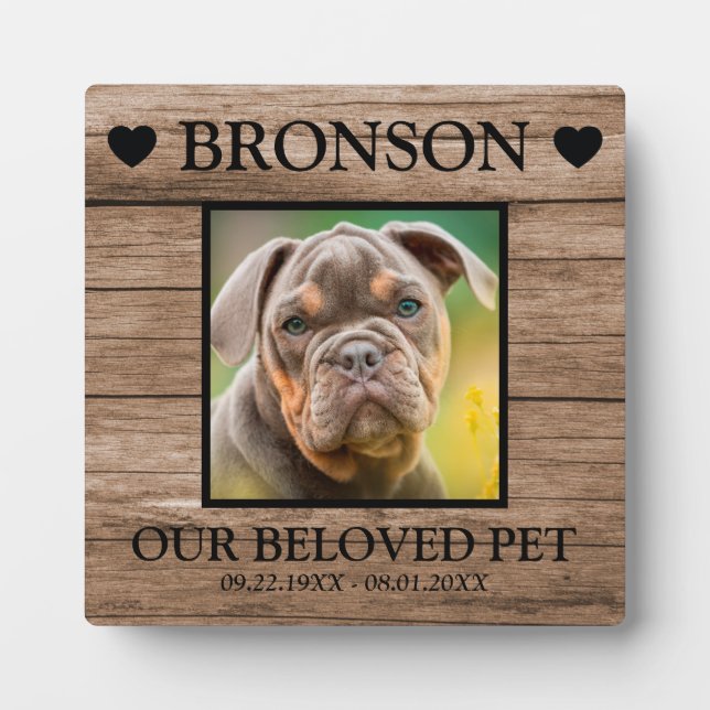 Custom Pet Memorial Wood Photo Plaque (Front)