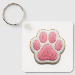 Custom Pet Mom Keychain Heart Shaped Paw Prints