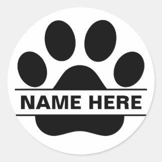 Custom Pet Monogram Classic Round Sticker