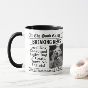 Custom Pet Mug, Fun Personalized Newspaper Dog Mug