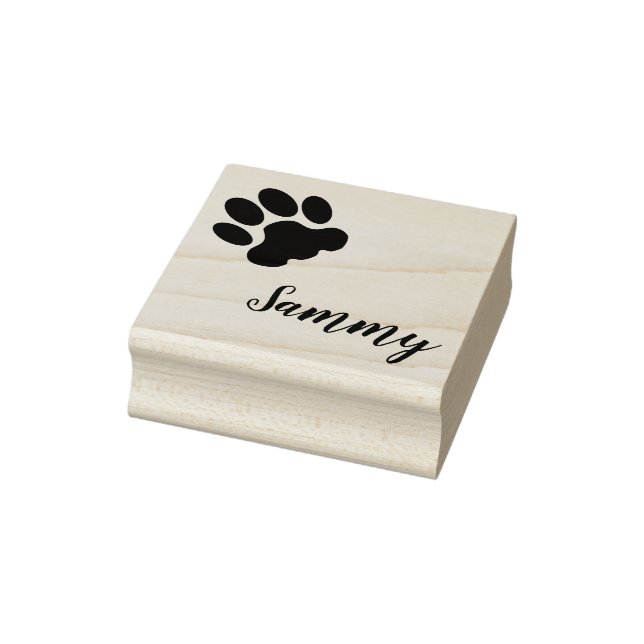 Custom Pet Name Stamp, custom pet stamp, paw print Rubber Stamp (Stamp)