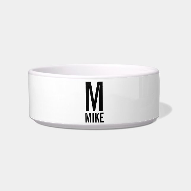 Custom Pet Name with Monogram Bowl (Front)
