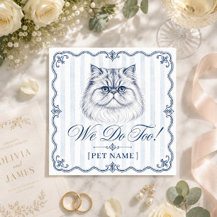 Custom Pet Napkins Wedding Dog Cat Cocktail couple