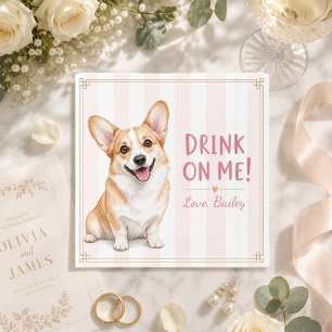 Custom Pet Napkins Wedding Dog Cat Cocktail couple