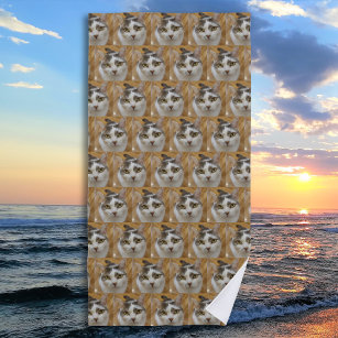 Custom Pet or Family Photo Personalized Beach Towel