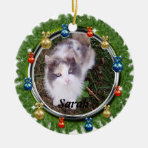 Custom Pet Ornaments Christmas Wreath Round