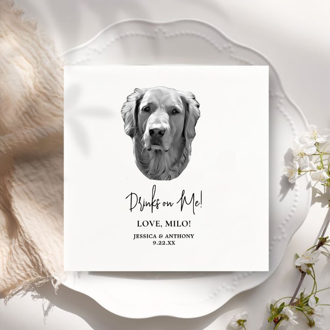 Custom Pet Personalized Drinks On Me Napkins (Creator Uploaded)