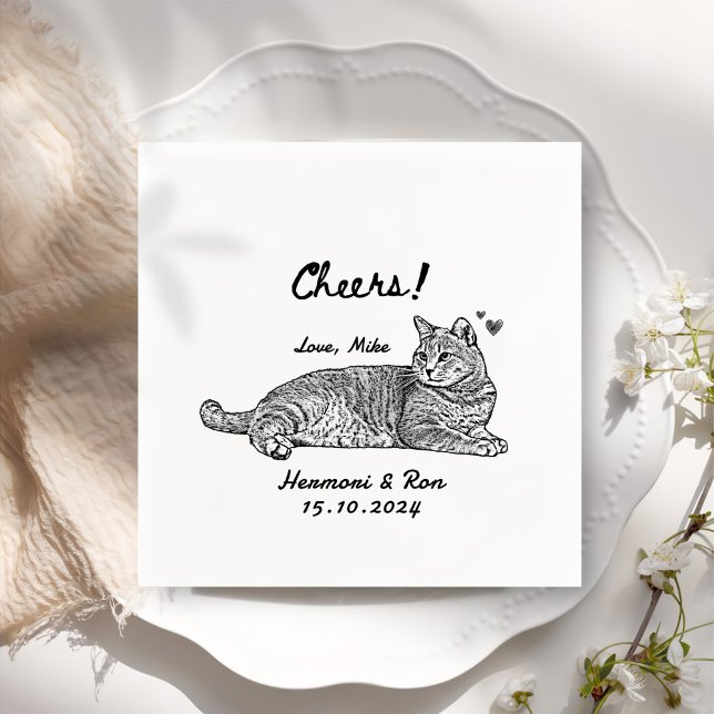 Custom Pet Personalized Simple Wedding Napkin (Creator Uploaded)