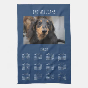 Custom Pet Photo 2023 Calendar Kitchen Towel
