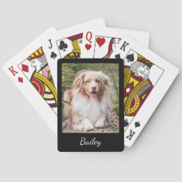 Custom Pet Photo and Name Script Playing Cards