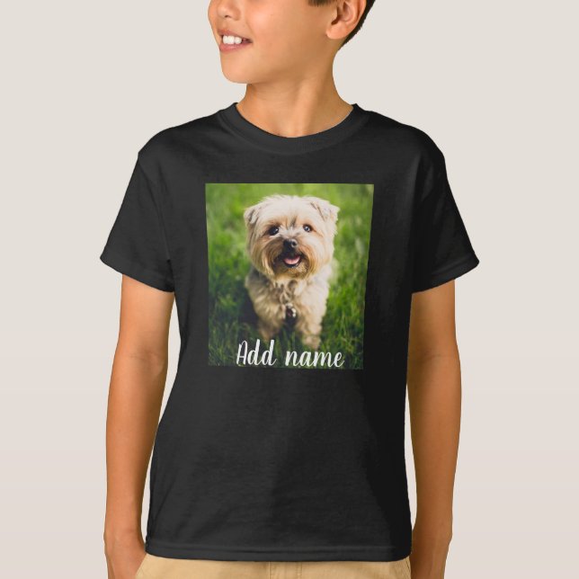 Custom Pet Photo And Name T-Shirt (Front)