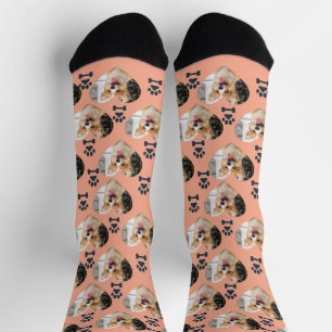 Custom Pet Photo and  Paw Prints Socks