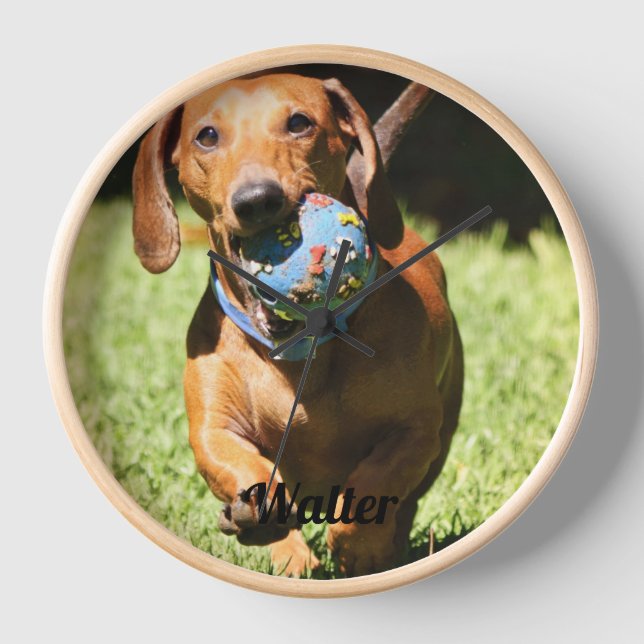 Custom Pet Photo and Text   Clock (Front)