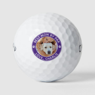 Custom Pet Photo Best Mom By Par Dog Mom Golf Balls